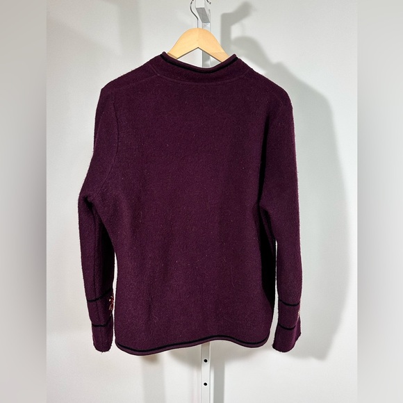 ICELANDIC DESIGN Embroidered Wool Jacket – Burgundy – Women’s L - Picture 2 of 7